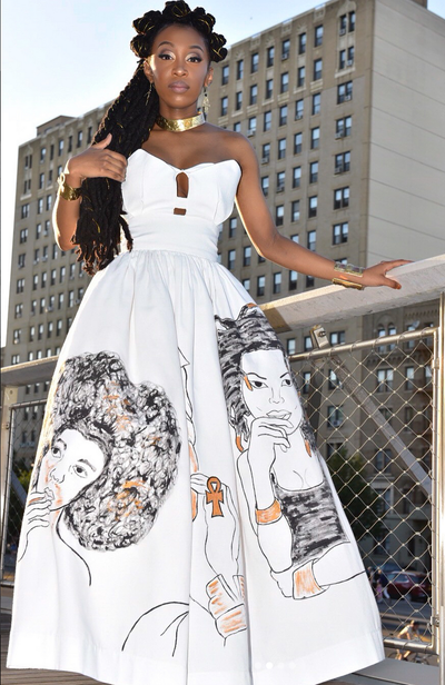 Stunning Prom Dress Pays Homage To Erykah Badu, Angela Davis, and Lauryn Hill